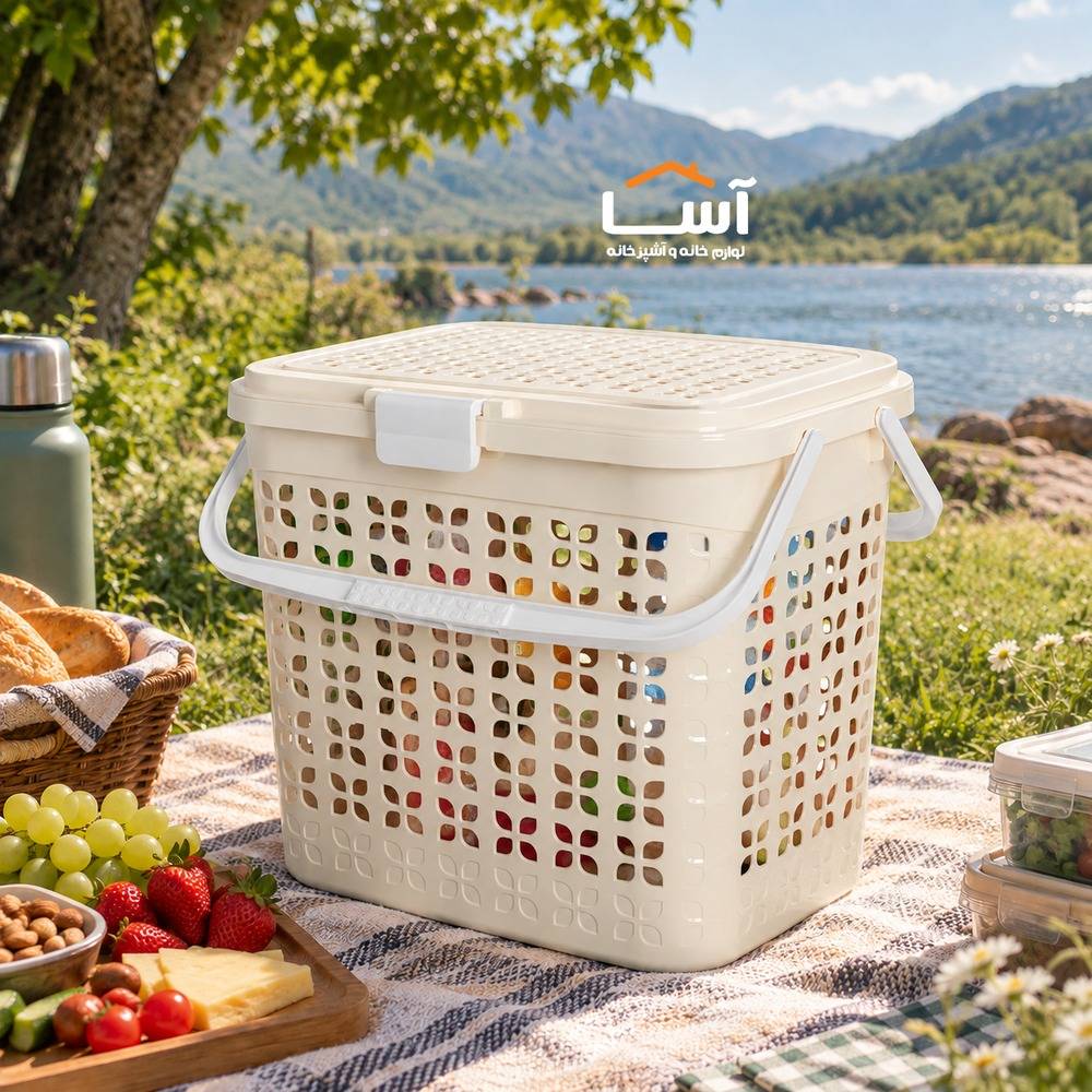 سبد پیک نیک آسا پلاستیک مدل ماریا